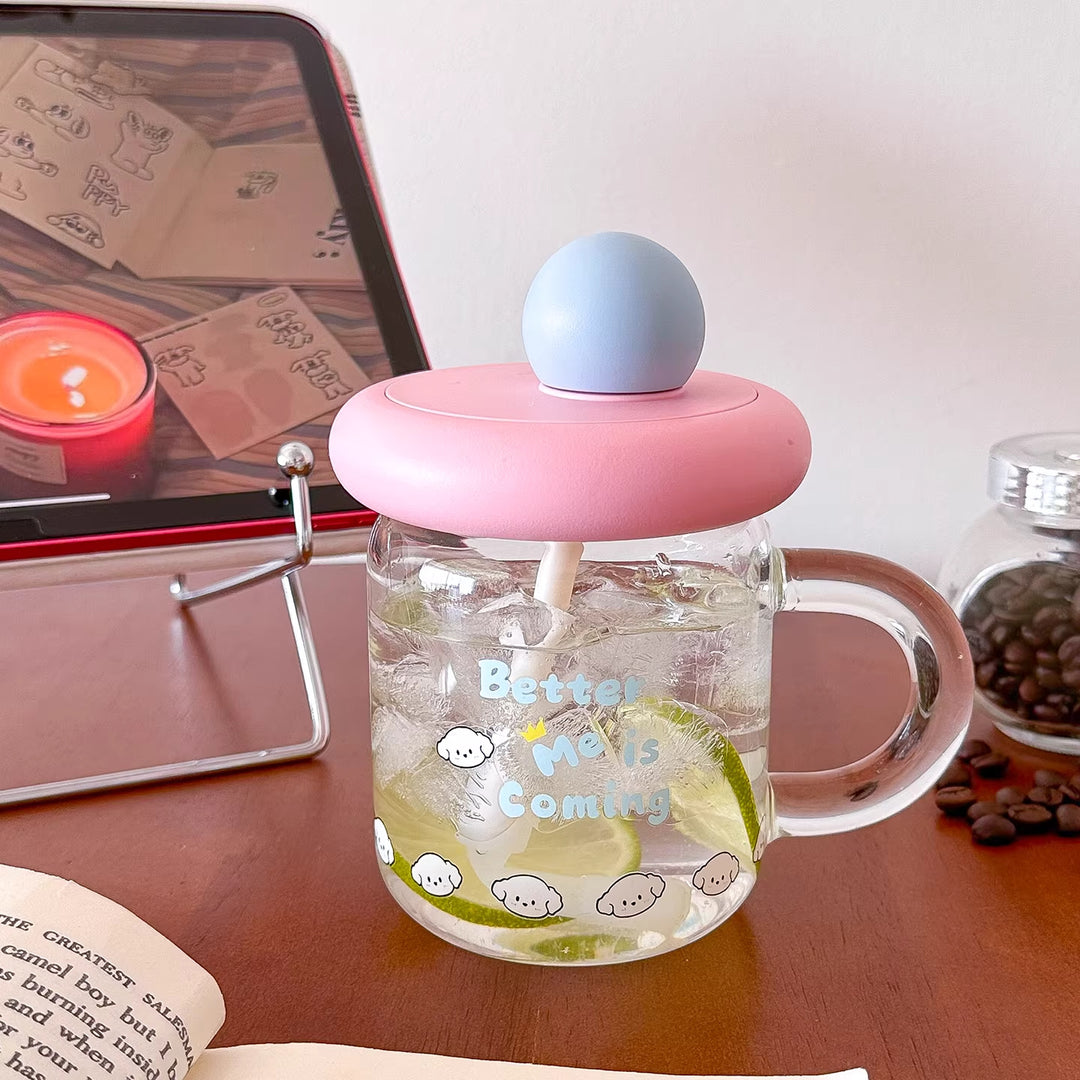 Ladies drinking glass with silicone lid Bowlift