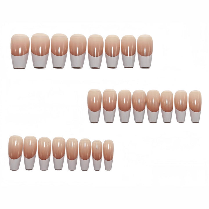 Elegant artificial nails in classic French design Bowlift