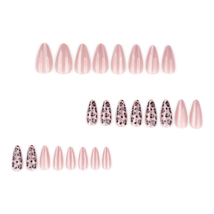 Elegant Stiletto Nail Extensions with Leopard Print Bowlift