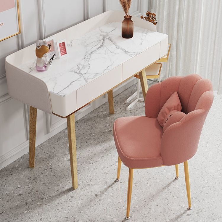 Modern Accent Chair with Gold Legs Bowlift