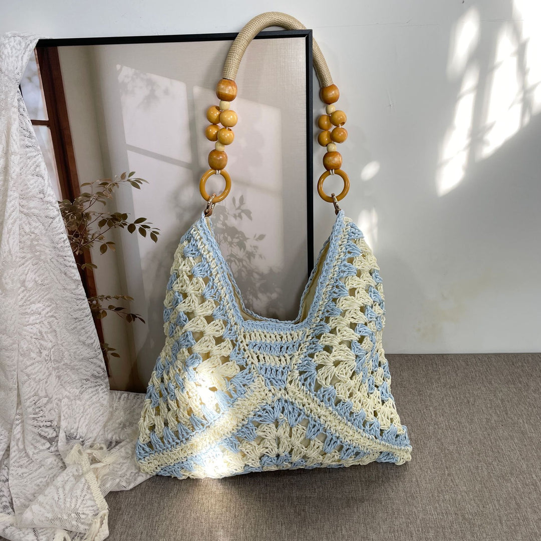 Hand-knotted tote bag with wooden handles Bowlift