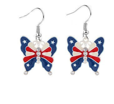 Ladies playful star earrings with crystal embellishment and hook closure Bowlift