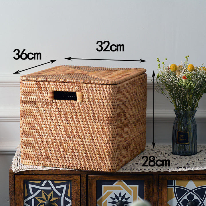 Women rectangular rattan storage basket Bowlift