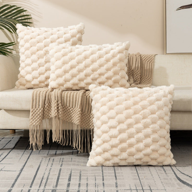 Plush Honeycomb Textured Throw Pillow Cover Set Bowlift