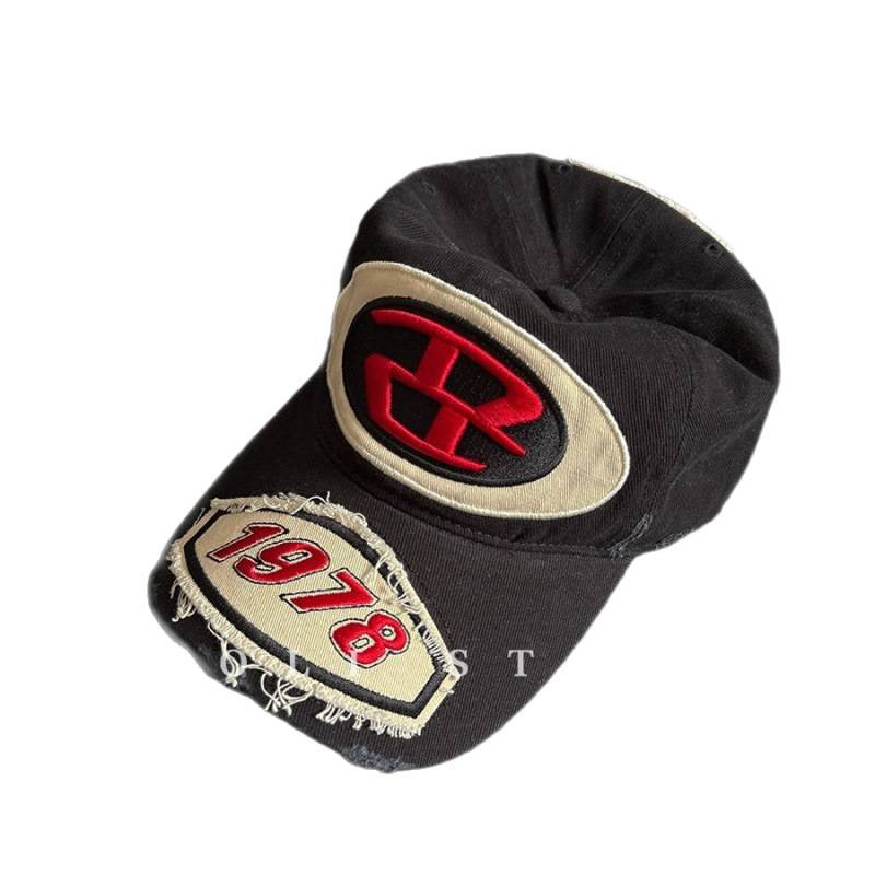 Men's Distressed Graphic Logo Baseball Cap Bowlift