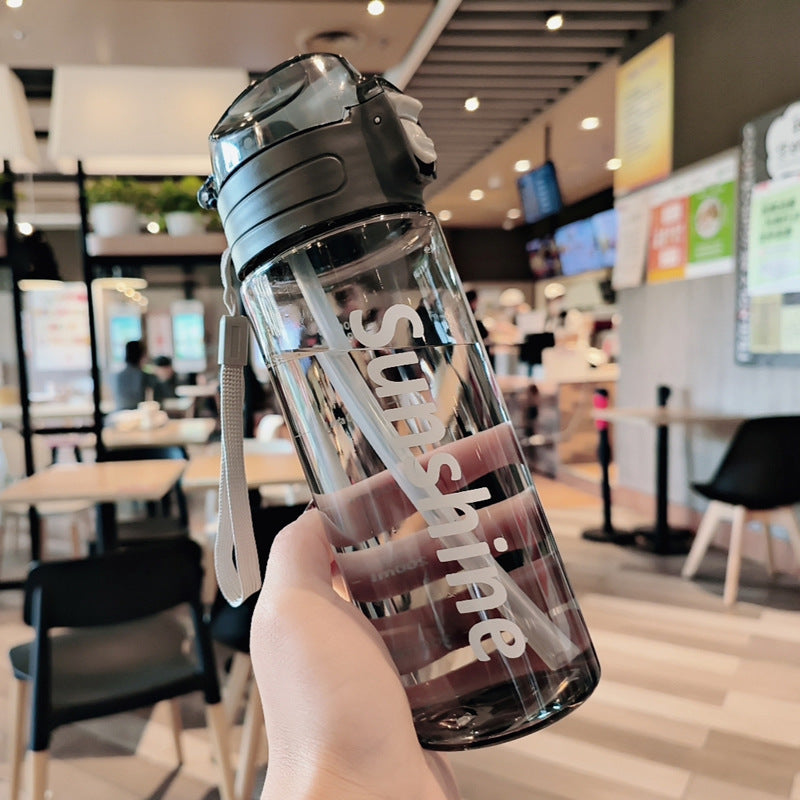 Women Transparent Water Bottle with Ergonomic Lid Bowlift