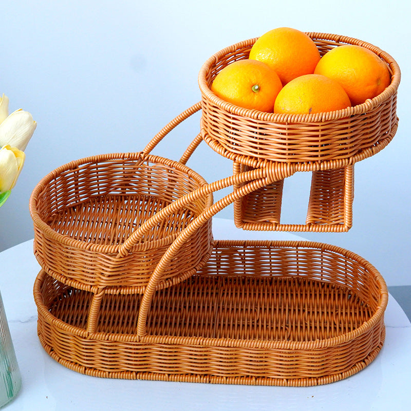 Multi-Tiered Wicker Storage Organizer Bowlift