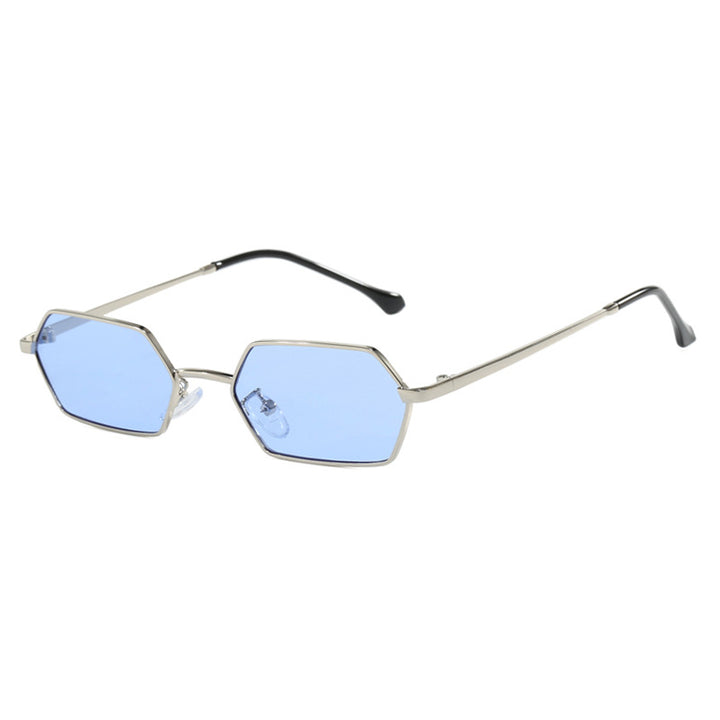 Women's hexagonal sunglasses with elegant metal frame and UV protection Bowlift