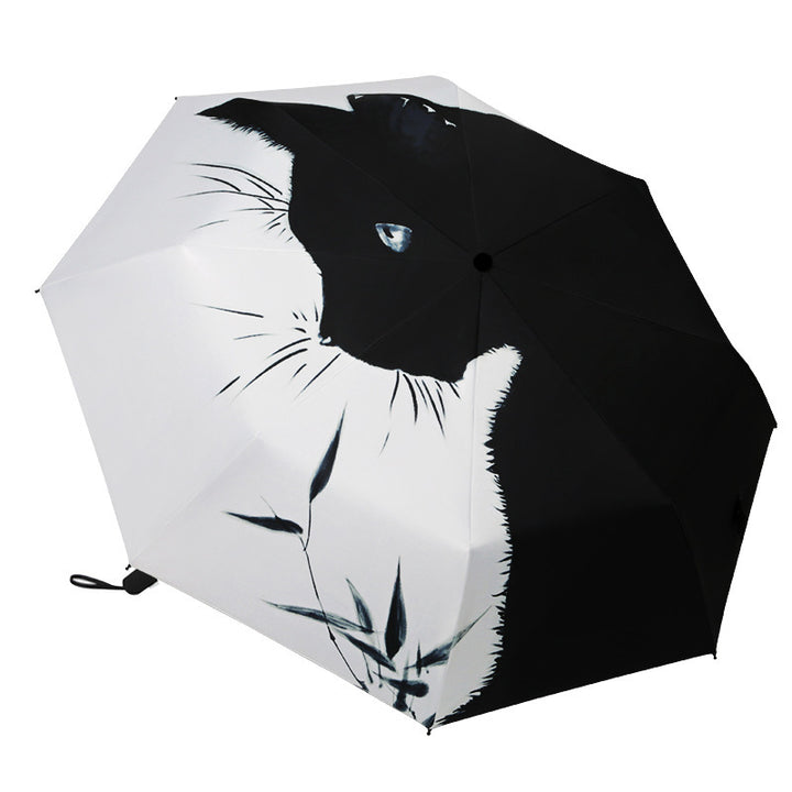 Women’s Automatic Umbrella with Cat Design Bowlift
