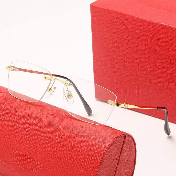 Women's fashionable half-frame sunglasses with stylish metal frame Bowlift
