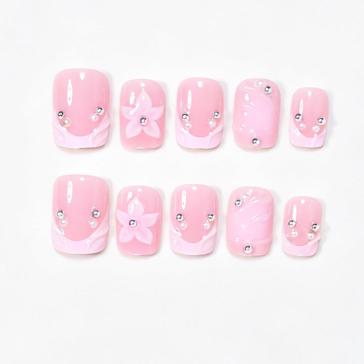 Decorative Floral Acrylic Nail Art Set Bowlift