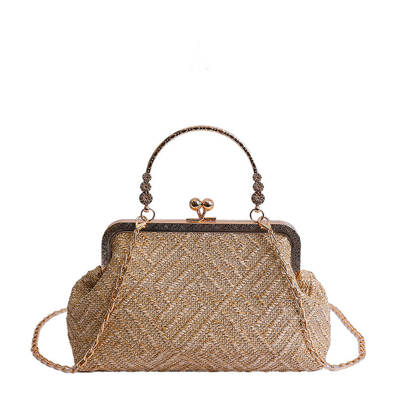 Vintage-Inspired Textured Crossbody Bag Bowlift