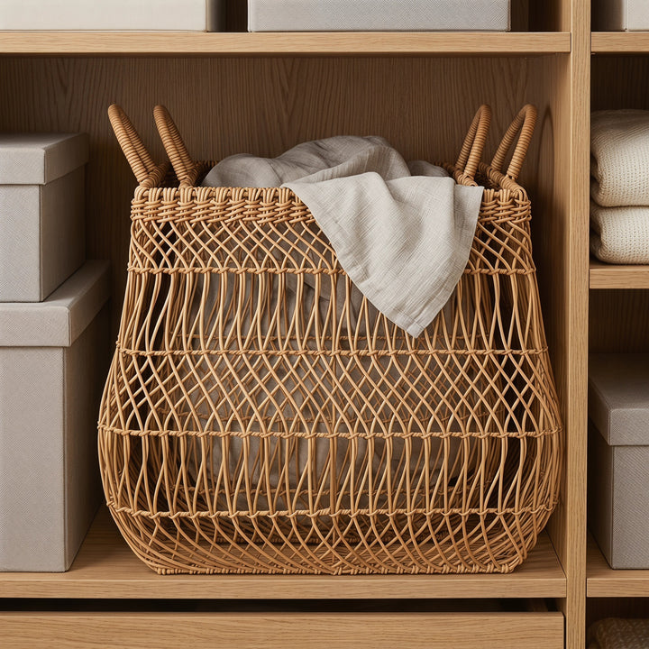 Handwoven Storage Basket with Open Design Bowlift