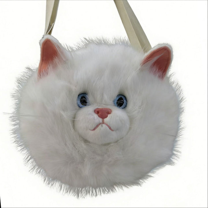 Playful Plush Cat-Themed Crossbody Bag Bowlift