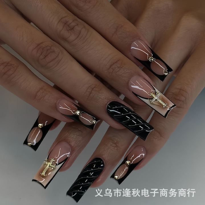 Decorative Long Press-On Nail Extensions Bowlift
