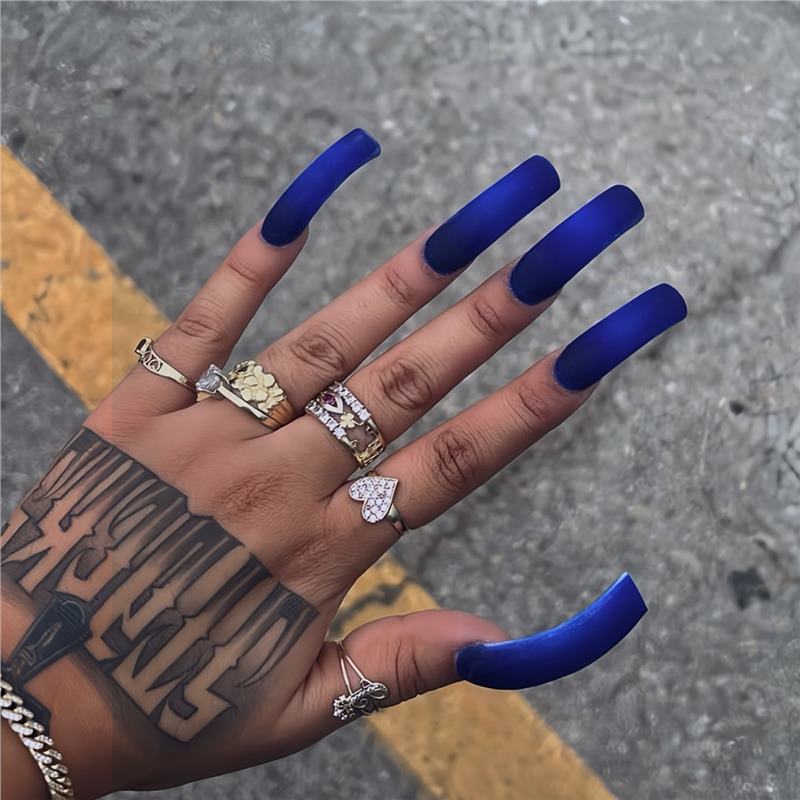 Long Matte Press-On Nails Bowlift