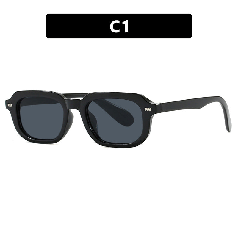 Women’s square sunglasses with high-gloss transparent frame and polarized lenses Bowlift