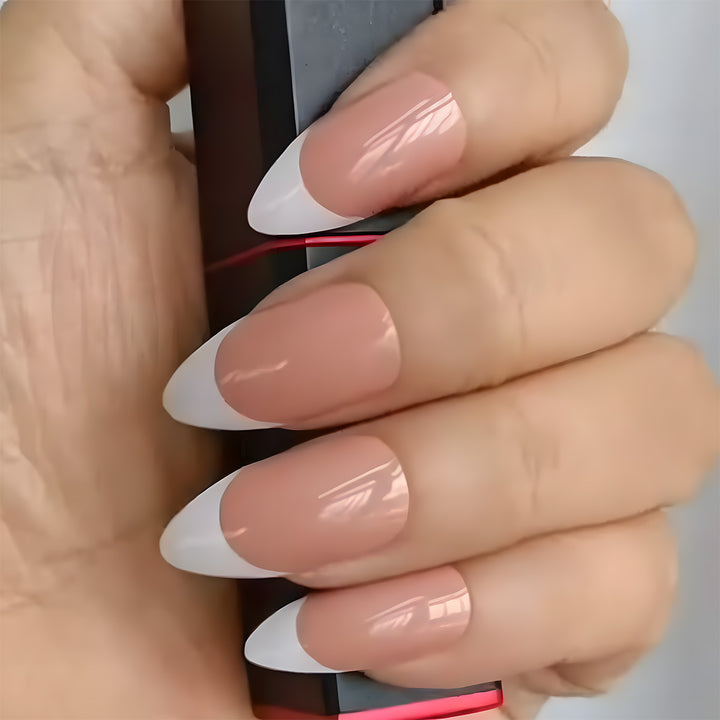 French Tip Stiletto Press-On Nails Bowlift
