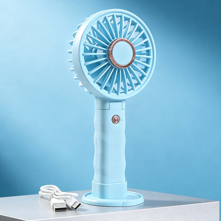 Women portable hand fan with flexible design and USB charging function Bowlift