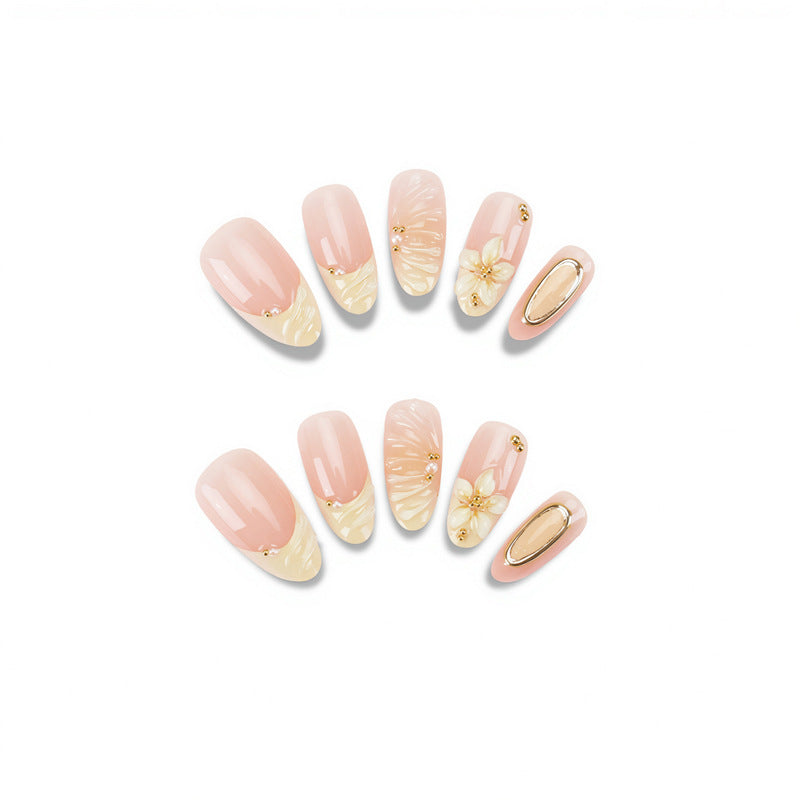 Elegant Floral Press-On Nail Set Bowlift 1789389044