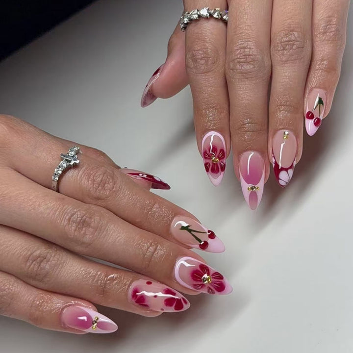 Artful nail art with floral accents Bowlift