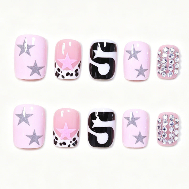 Artistic Press-On Nail Art Design Bowlift