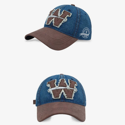 Men's Distressed Denim Baseball Cap Bowlift