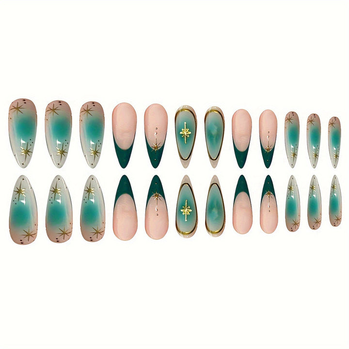 Artistic Geometric Pointed Nail Art Bowlift