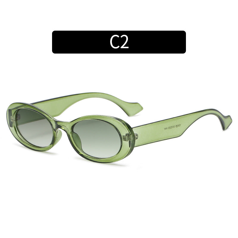 Trendy Oversized Oval Frame Sunglasses