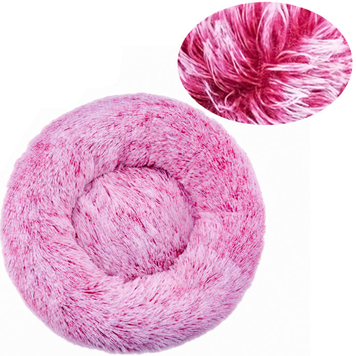 Round Fuzzy Dog Bed