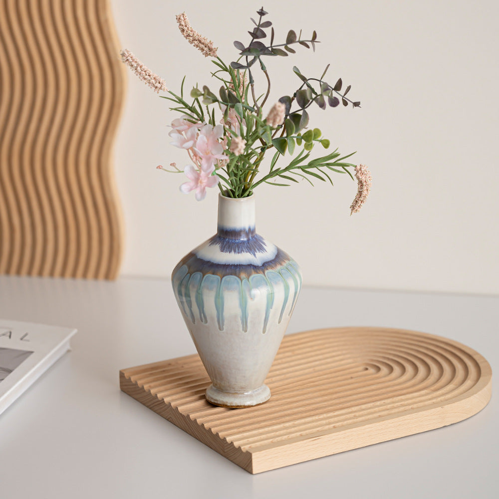 Elegant Drip-Glaze Ceramic Vase