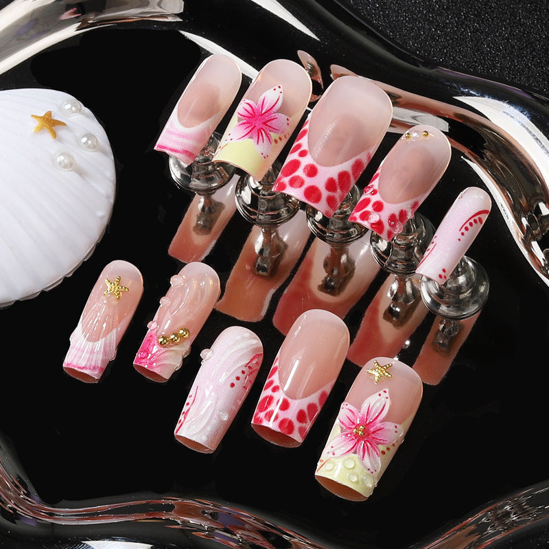 Floral Design Press-On Nail Tips Bowlift