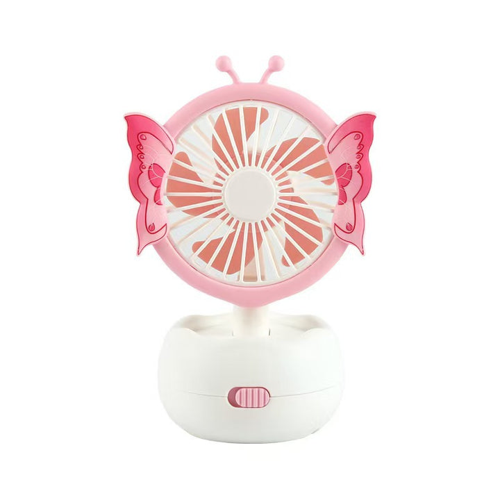 Unisex portable children's table fan with butterfly design, rechargeable and quiet Bowlift