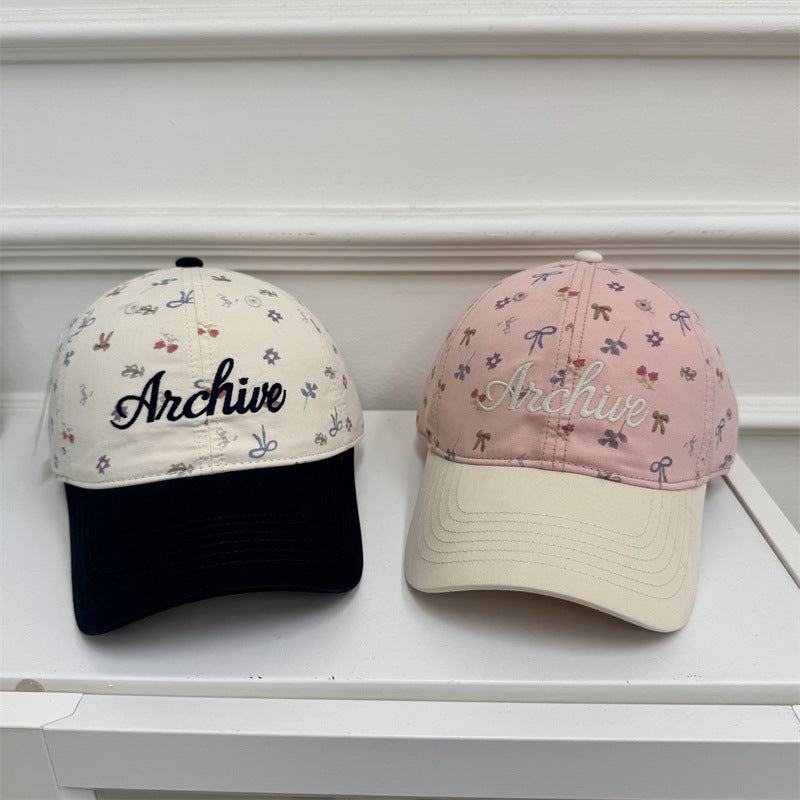 Women's Floral-Embroidered Baseball Cap Bowlift