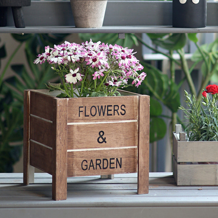 Decorative wooden box for plants Bowlift