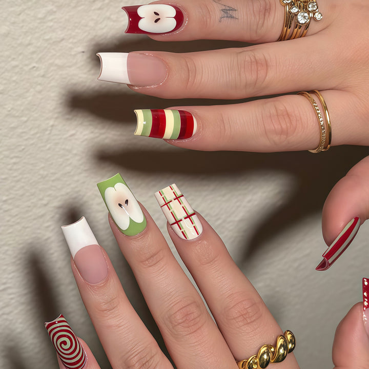 Decorative Long Press-On Nail Art Tips Bowlift