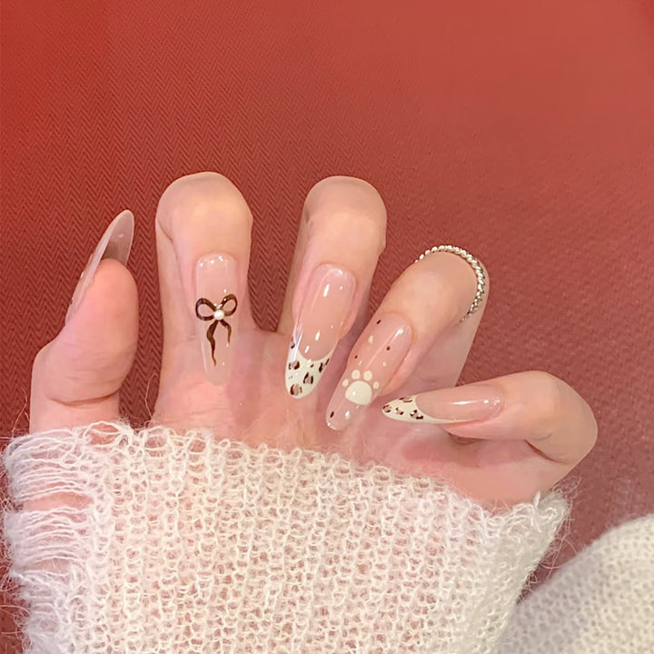 Premium Long Almond-Shaped Press-On Nails Bowlift