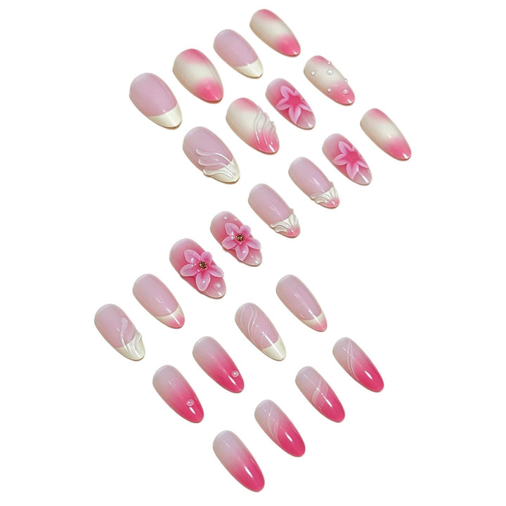 Elegant Press-On Nail Tips with Decorative Bow Bowlift