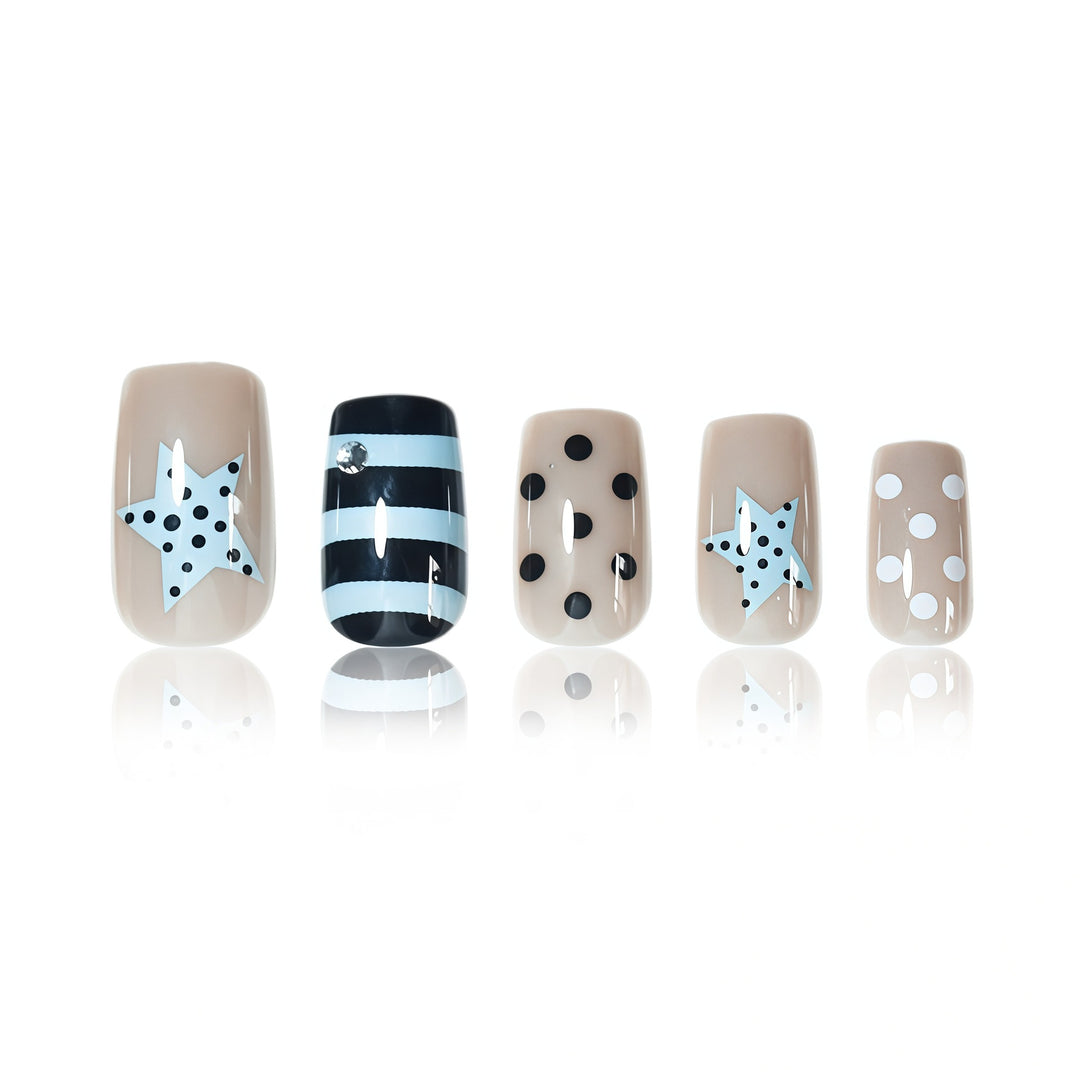 Artistic Press-On Nail Design Bowlift