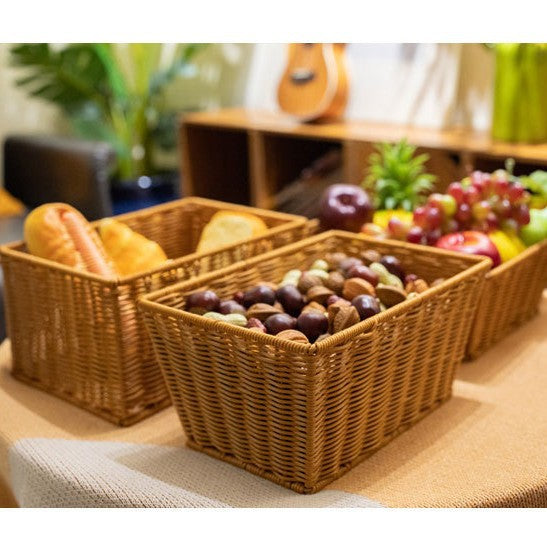 Women's rectangular basket made of woven material Bowlift