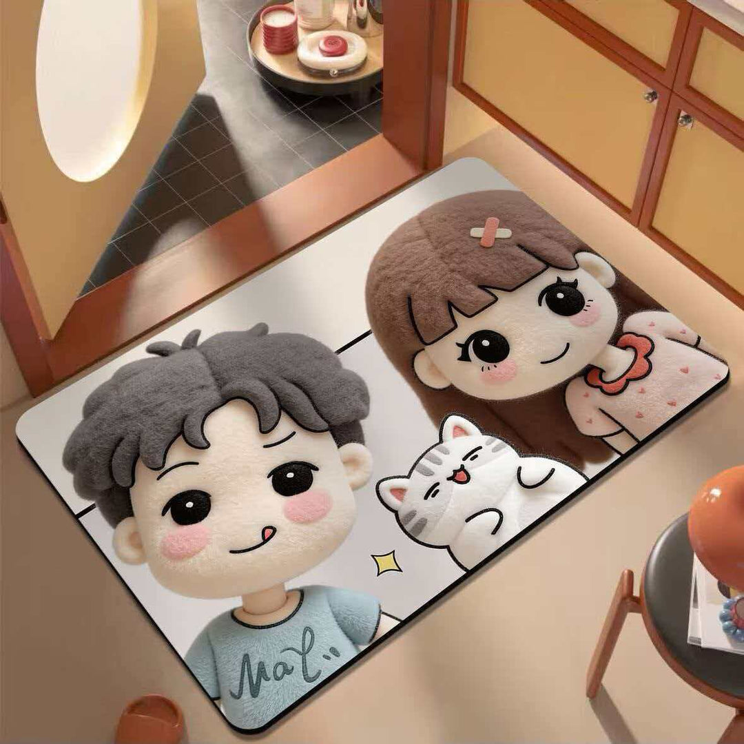 Cartoon-Themed Plush Area Mat