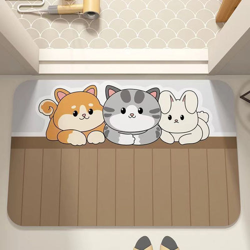 Cute Animal-Themed Plush Area Mat