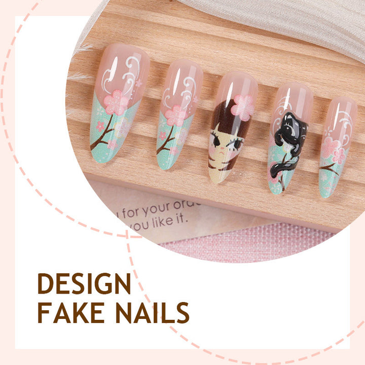 Creative acrylic nail set with colorful floral and elegant designs Bowlift