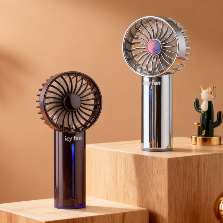 Women's portable spray fan with USB connection and ergonomic handle Bowlift