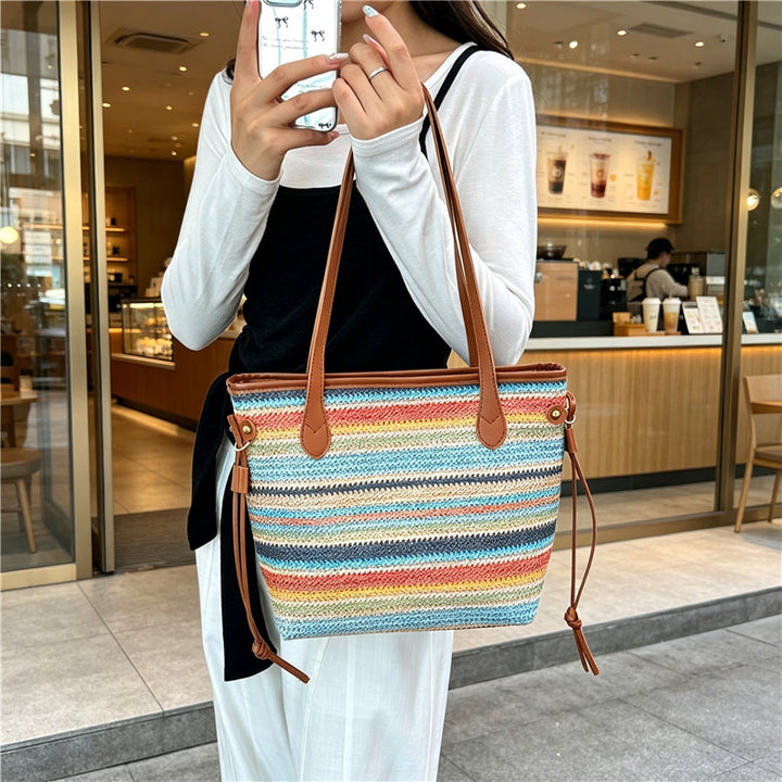 WoStylish Woven Beach Tote Bag Bowlift