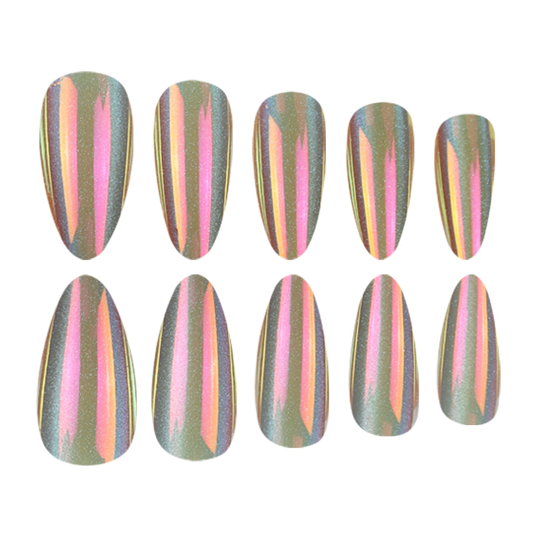 Holographic Stiletto Press-On Nails Bowlift