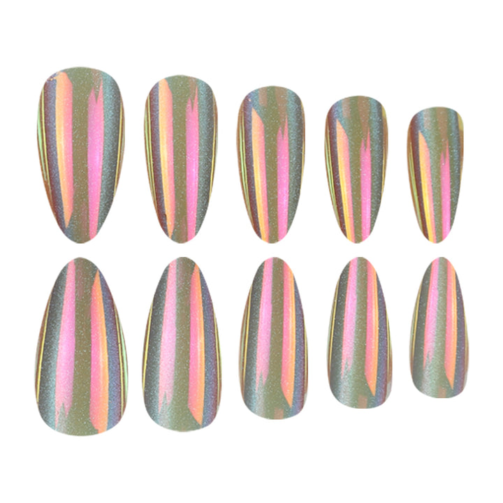 Holographic Stiletto Press-On Nails Bowlift
