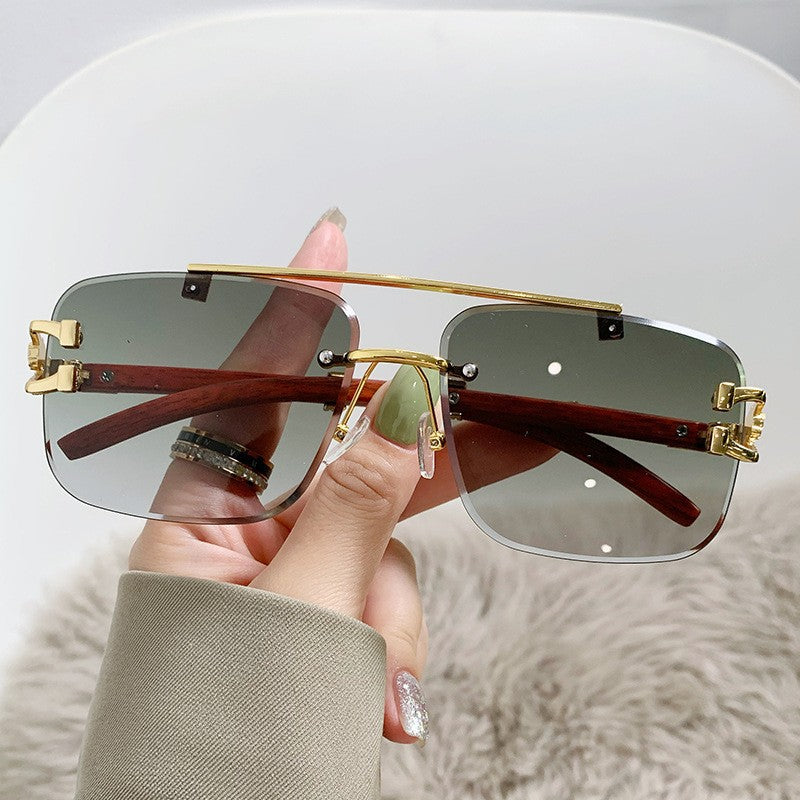 Women's Luxury Sunglasses with Wood and Metal Combination Bowlift