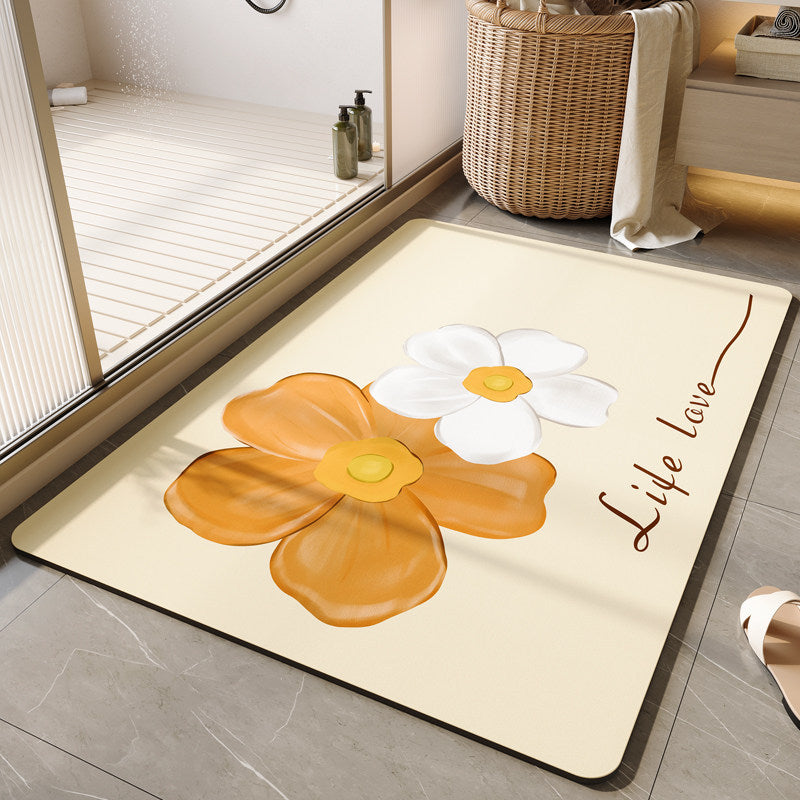 Decorative Floral Bath Mat Bowlift