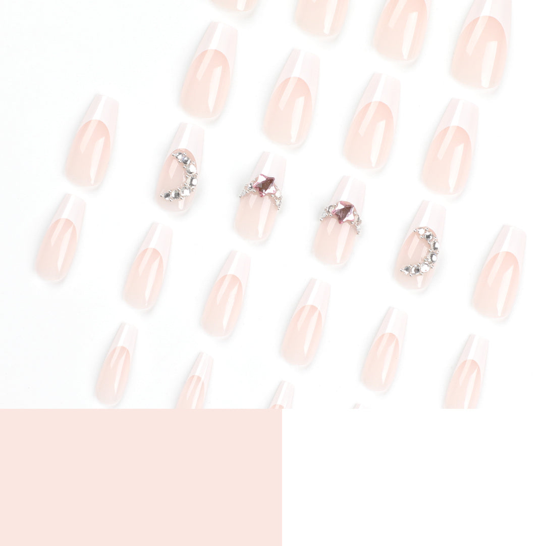 Elegant artificial nails with glitter accents Bowlift